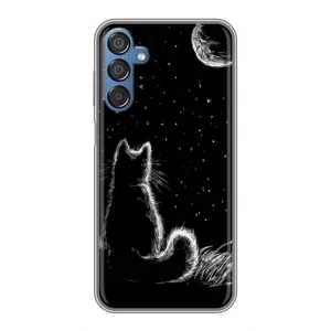 Чехол с принтом для Samsung Galaxy M15 (M156) (AlphaPrint) Модные коты (Котик и луна)