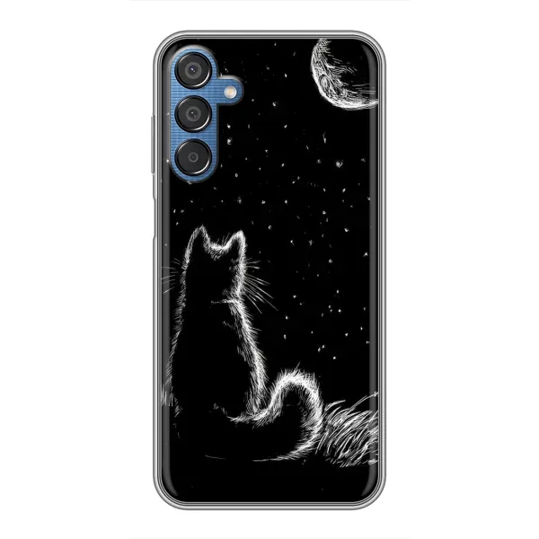Чехол с принтом «Котик и луна» для Samsung Galaxy M15 (M156) Чехол с принтом «Котик и луна» для Samsung Galaxy M15 (M156)