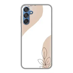 Силконовий чохол з принтом в квітах на Samsung Galaxy M15 (M156) (Нюдова гілочка абстракція)