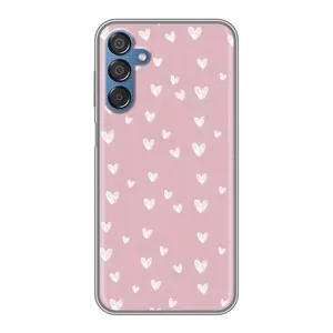 Чохол з розовим принтом для Samsung Galaxy M15 (M156) (Сердечки на рожевому)