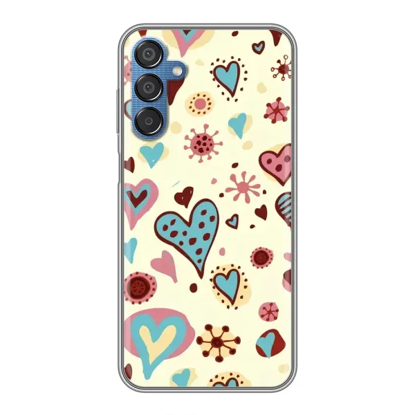 Чехол с принтом «Сердечки» для Samsung Galaxy M15 (M156) Чехол с принтом «Сердечки» для Samsung Galaxy M15 (M156)