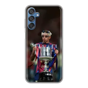 Чехол с футболистом Ламин Ямаль Samsung Galaxy M15 (M156) (Ямаль с кубком)