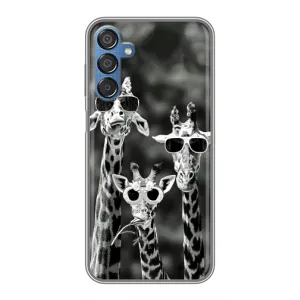 Силіконовий чохол з КАРТИНКАМИ літо для Samsung Galaxy M15 (M156) (AlphaPrint) (Жирафи в окулярах)