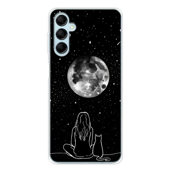 Чохол з принтом «Дівчина з котом» для Samsung Galaxy M16