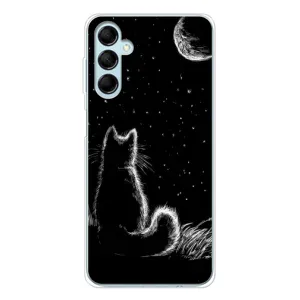 Чохол з принтом для Samsung Galaxy M16 (AlphaPrint) Модні коти (Котик і місяць)