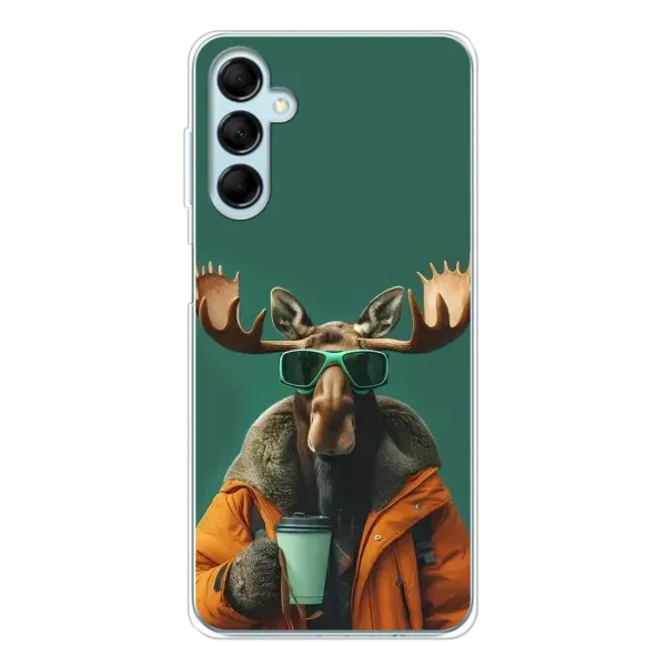 Чехол с принтом «Лось с кофе» для Samsung Galaxy M16