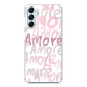 Чехол с розовым рисунком для Samsung Galaxy M16 (Аморе любовь)