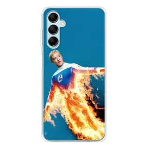 Чехол с принтом Фантастическая четверка для Samsung Galaxy M16 (Человек-факел в огне)