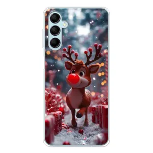 Яркий чехол для Samsung Galaxy M16 с Зимними Оленятами (Олень среди подарков)