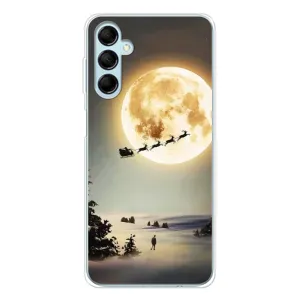 Новогодние, Праздничные Чехлы для Samsung Galaxy M16 - 2024 год (Санта на луне)