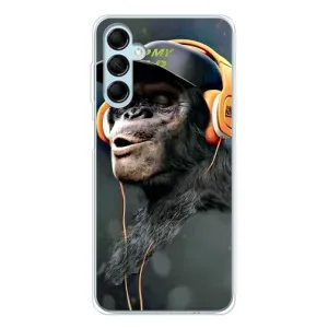 Чехол с Обезьянами Samsung Galaxy M16 - (AlphaPrint) (В наушниках)