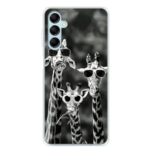 Силіконовий чохол з КАРТИНКАМИ літо для Samsung Galaxy M16 (AlphaPrint) (Жирафи в окулярах)