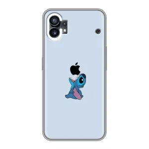 Чехол с принтом Стич на Samsung Galaxy M17e (Stitch apple)