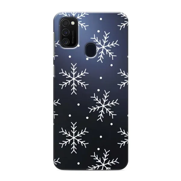 Чохол з принтом «Білі сніжинки» для Samsung Galaxy M21