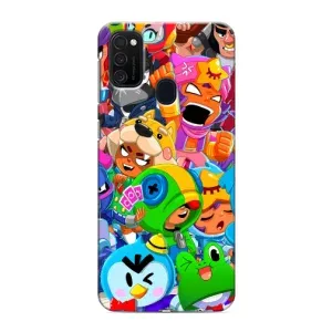 Чехол для Samsung Galaxy M21 Бравл Старс (VPrint) (герои Бравл Старс)