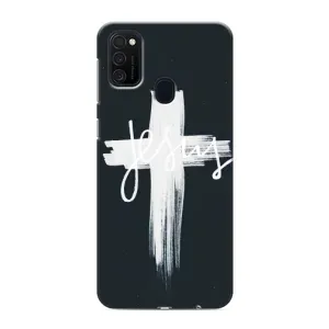 Чехол для Samsung Galaxy M21 (AlphaPrint) - (Христианские) (Иисус)