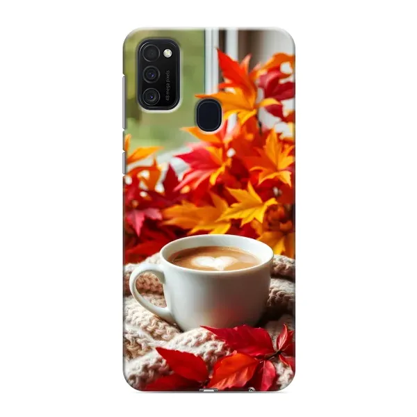 Чехол с принтом «Кофе и листья» для Samsung Galaxy M21 Чехол с принтом «Кофе и листья» для Samsung Galaxy M21