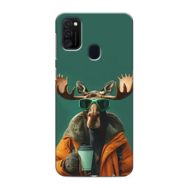 Чехол с принтом «Лось с кофе» для Samsung Galaxy M21 Чехол с принтом «Лось с кофе» для Samsung Galaxy M21