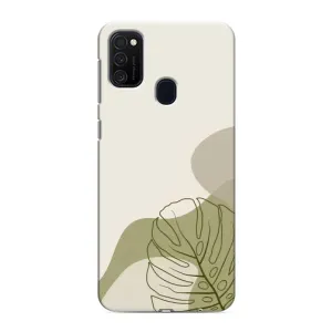 Силконовий чохол з принтом в квітах на Samsung Galaxy M21 (Зелена монстера дизайн)