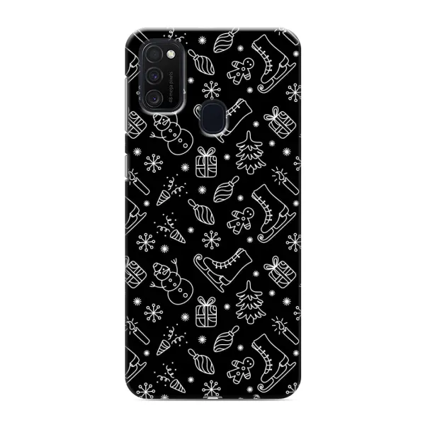 Чохол з принтом «Новорічний фон» для Samsung Galaxy M21 Чохол з принтом «Новорічний фон» для Samsung Galaxy M21
