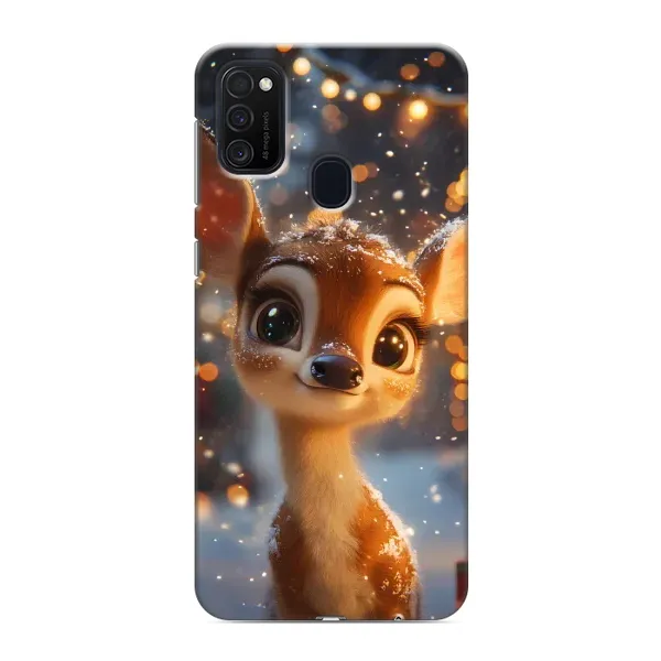 Чохол з принтом «Оленятко серед гірлянд» для Samsung Galaxy M21
