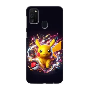 Чохол з Пікачу на Samsung Galaxy M21 (Пікачу з м'ячем)