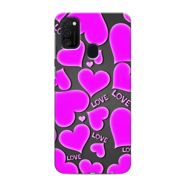 Чохол з принтом «Pink hearts» для Samsung Galaxy M21 Чохол з принтом «Pink hearts» для Samsung Galaxy M21