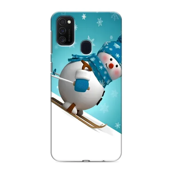 Чохол з принтом «Сніговик на лижах» для Samsung Galaxy M21