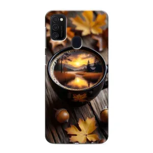 Чохол з унікальним дизайном 'Осінь з кавою' для Samsung Galaxy M21 (Темна кава)