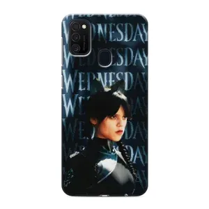 Чехлы Венсдей на Samsung Galaxy M21 Уэнсдей (AlphaPrint) (Уэнздей кошка)