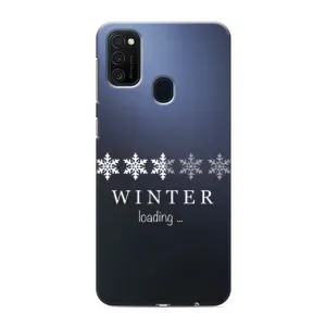 Зимние Чехлы для Самсунг М21 - прозрачный фон (Winter loading)
