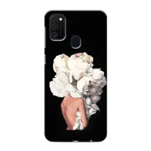 Чехлы (ART) Цветы на Samsung Galaxy M21s (VPrint) (Белые цветы)