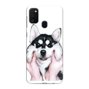 Чохол з Хаскі Samsung Galaxy M21s - (AlphaPrint) (Хаскі улибака)