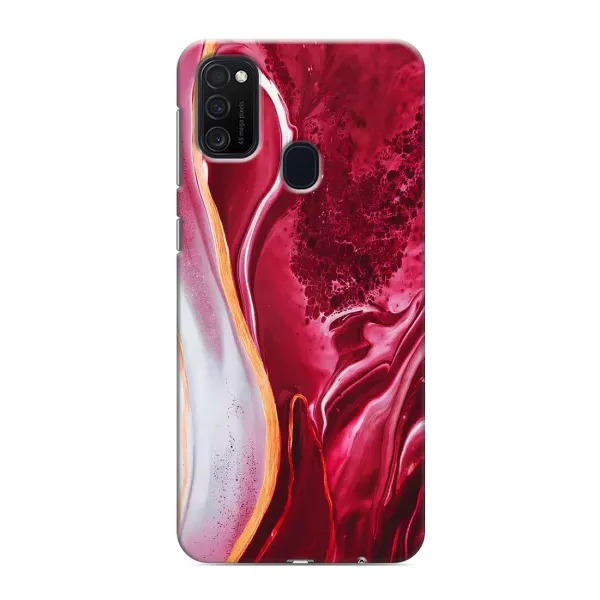 Чохол з принтом «Мрамор червоний» для Samsung Galaxy M21s