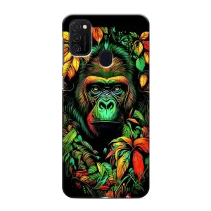 Чохол з Мавпами Samsung Galaxy M21s - (AlphaPrint) (Мавпа в квітах)