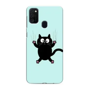 Чохол з принтом для Samsung Galaxy M21s (AlphaPrint) Модні коти (Падаючий кіт)