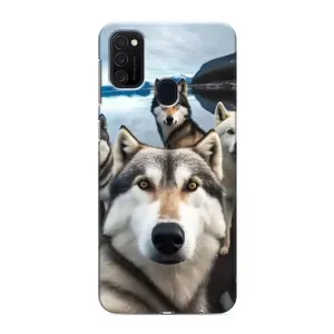 Чохол з Хаскі Samsung Galaxy M21s - (AlphaPrint) (Селфі Хаскі)