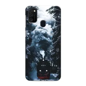 Новорічні, Святкові Чохли для Samsung Galaxy M21s - 2024 год (Зимовий потяг)