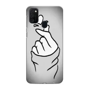Чехол с принтом для Samsung Galaxy M21s (AlphaPrint - Знак сердечка) (Значок Love)