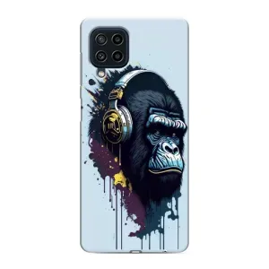 Чехол с Обезьянами Samsung Galaxy M22 - (AlphaPrint) (Горилла в наушниках)