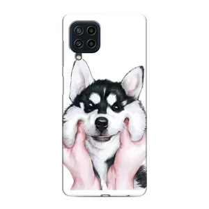 Чохол з Хаскі Samsung Galaxy M22 - (AlphaPrint) (Хаскі улибака)