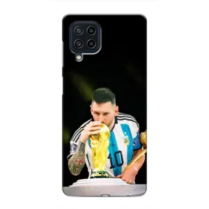 Чехлы для Samsung Galaxy M22 (Leo чемпион) (AlphaPrint) (Кубок Месси)