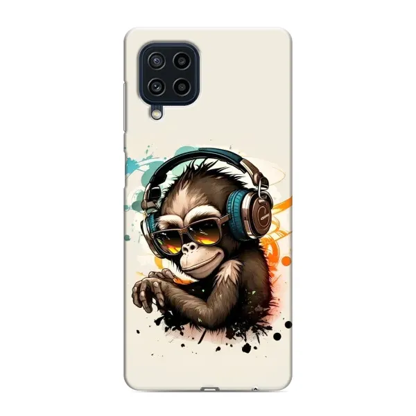 Чехол с принтом «Макака в наушниках» для Samsung Galaxy M22