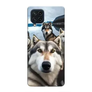 Чохол з Хаскі Samsung Galaxy M22 - (AlphaPrint) (Селфі Хаскі)
