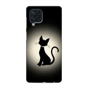 Чохол з принтом для Samsung Galaxy M22 (AlphaPrint) Модні коти (Силует котика)