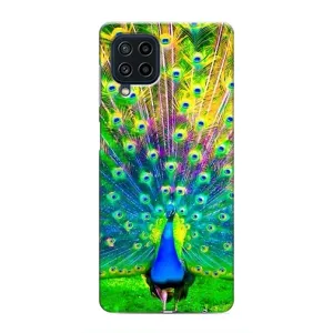 Чохол з пташками на Samsung Galaxy M22 (VPrint) (Яскравий Павлин)
