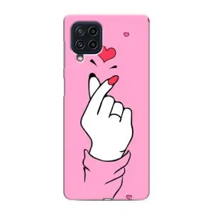 Чохол з принтом для Samsung Galaxy M22 (AlphaPrint - Знак сердечка) (Знак Love)