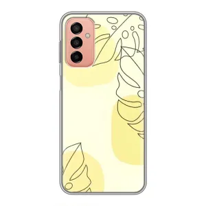 Силиконовый чехол с принтом в цветах на Samsung Galaxy M23 (5G) (Желтая монстера арт)