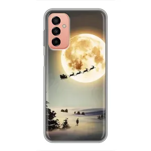 Новорічні, Святкові Чохли для Samsung Galaxy M23 (5G) - 2024 год (Санта на місяці)