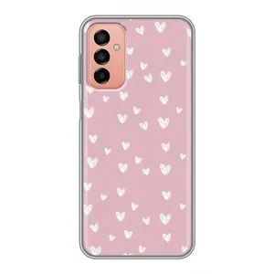Чохол з розовим принтом для Samsung Galaxy M23 (5G) (Сердечки на рожевому)